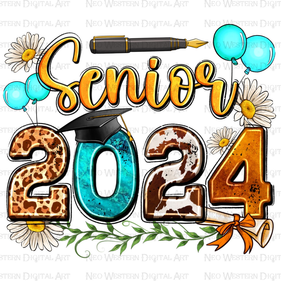 Senior 2024 Png Sublimation Design Download, Graduation Png, Class of ...