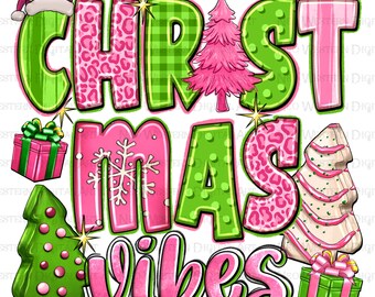 Pink Merry Christmas trees png sublimation design download, Merry Christmas png, Happy New Year png, sublimate designs download