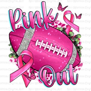 Pink out Cancer Awareness png Sublimation Design download, Brustkrebs png, Cancer Awareness png, American Football png,sublimate download