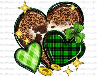 Corazón del Día de San Patricio png sublimación diseño descargar, Día de San Patricio png, oeste de San Patricio png, sublimar descarga de diseño