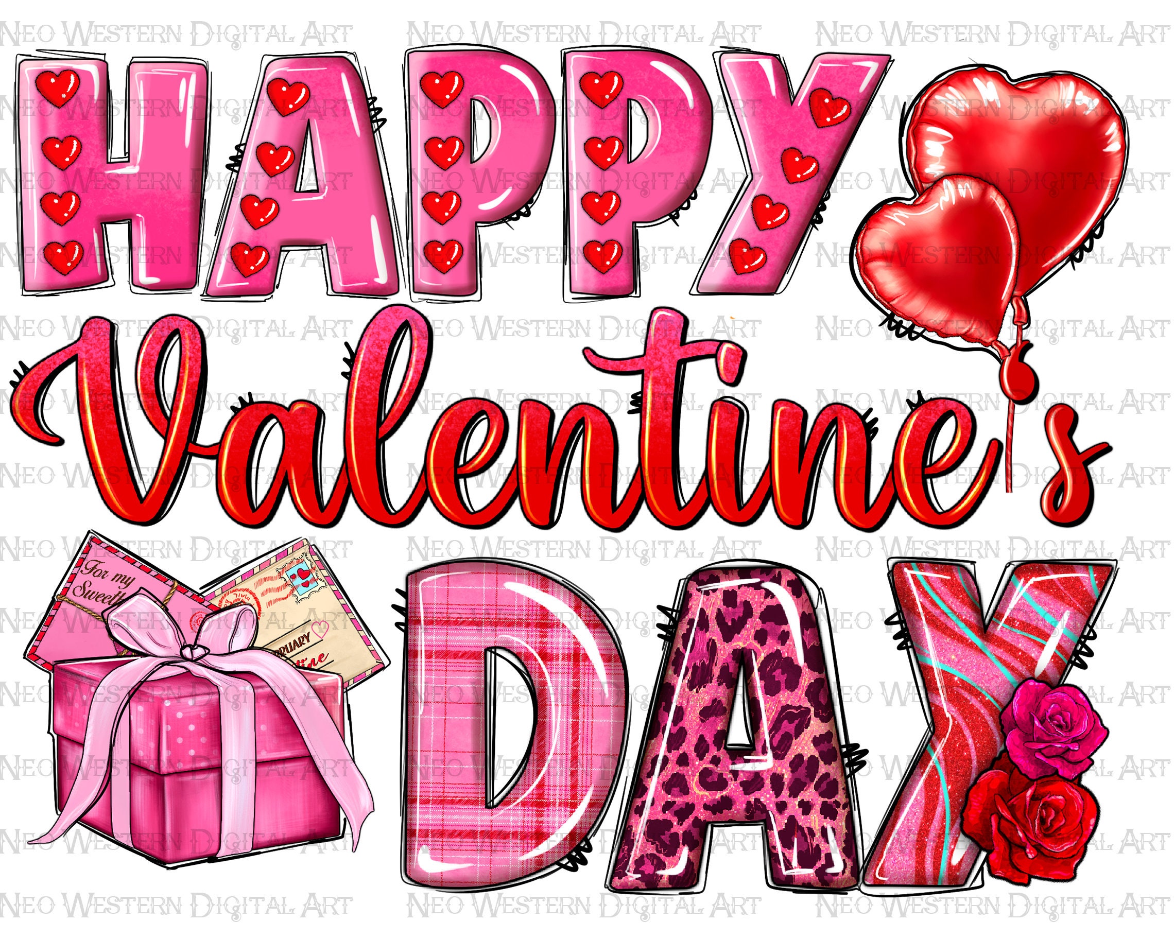Happy Valentine's Day Png Sublimation Design Download, Valentine's