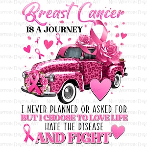 Breast cancer is a journey i never planned or asked for, Breast Cancer png, Cancer Awareness png, pink ribbon png,sublimate designs download