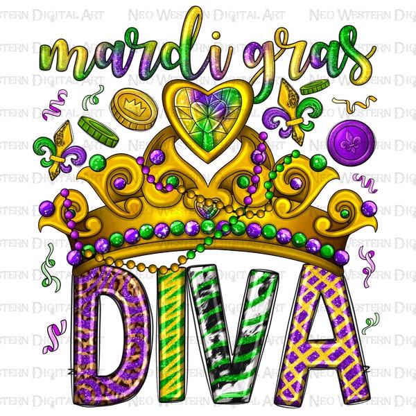 Mardi Gras Diva png sublimation design download, Mardi Gras png, Happy Mardi Gras png, western Mardi Gras png, sublimate designs download