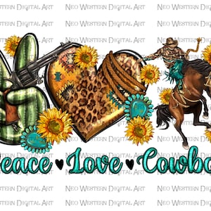 Peace love Cowboy western png sublimation design download, peace love png, Cowboy png, western peace love png, sublimate designs download