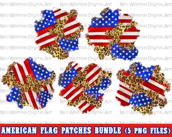 American flag patches png sublimation design bundle, 4th of July png, USA flag png, western patches png, sublimate designs download