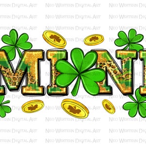 St. Patricks Day mini png sublimation design download, Happy St. Patricks Day png, western mini png, sublimate designs download