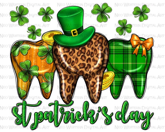 Happy St Patrick's Day Three Tooth Leprechaun Hat Dentist T-Shirt Happy St Patrick's Day Three Tooth Leprechaun Hat Dentist T-Shirt
