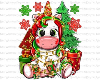 Christmas unicorn png sublimation design download, Christmas png, Christmas unicorn png, Christmas cute horse png,sublimate designs download