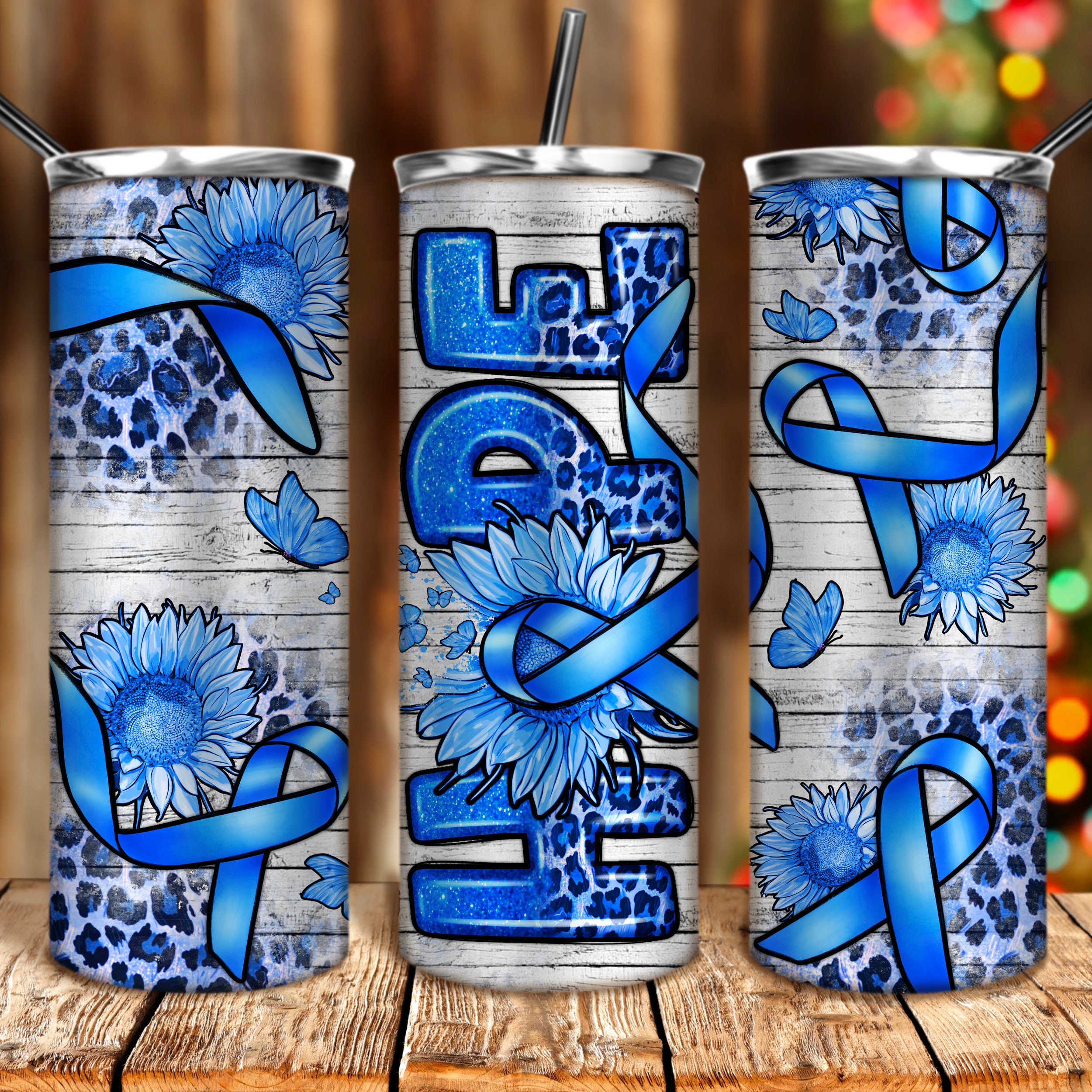 Hope Blue Ribbon 20 Oz Skinny Tumbler Png, Cancer Tumbler Wrap Png ...