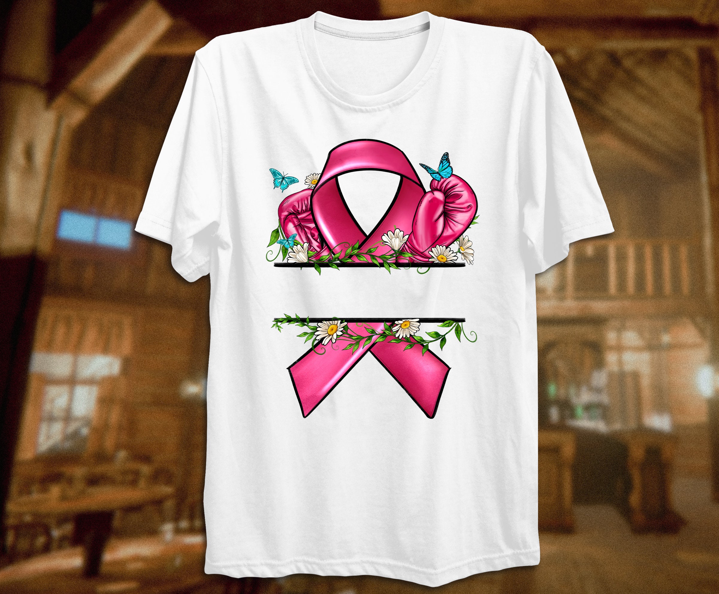 Breast Cancer Ribbon Custom Name Frame Png Sublimation Design Download ...