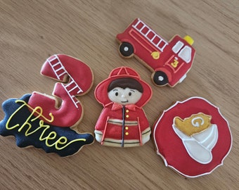 Biscuits décorés thème Pompier