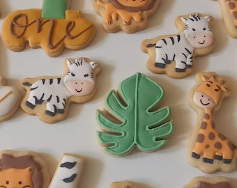 Biscuits personnalisés thème animaux de la jungle