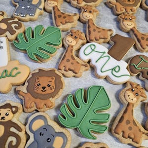 Custom jungle animal themed cookies