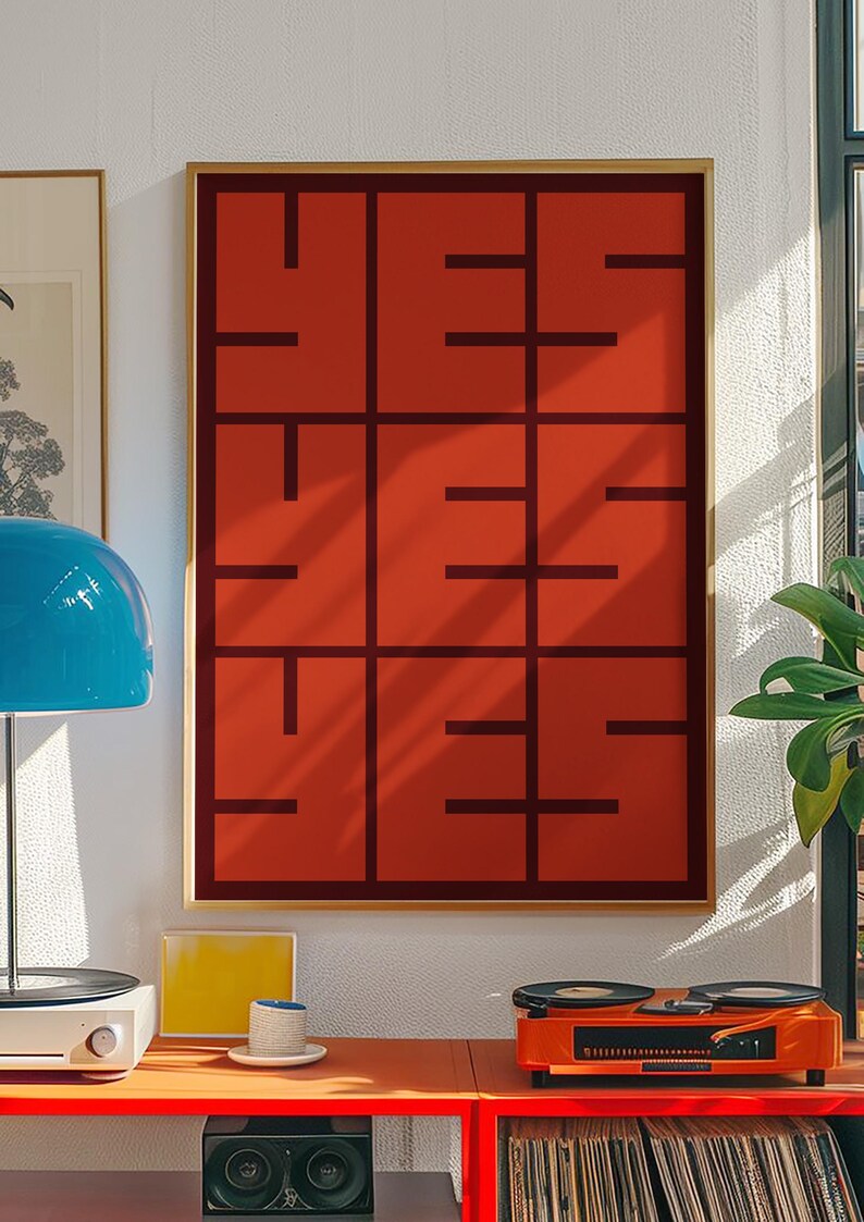 Ja Poster - Moderne Typografie Wandkunst, zeitgenössisches Wohndekor (Digitaler Download) Bild 1