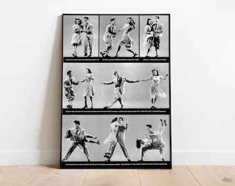 Retro Couple Dance Wall Art, Vintage Dance Studio Decor (Digital Download)