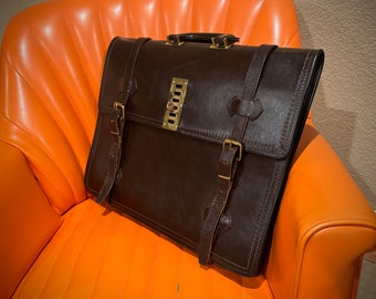 Vintage leather attaché briefcase Pre KPMG