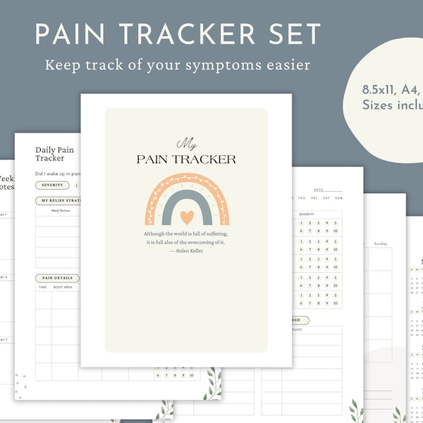 Chronic Pain Tracker Printable Headache Diary Spoonie Medical Information Chronic Illness Bullet Journal Printable Health Tracker