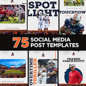 75 Instagram Sportposts Social Media Vorlagen Bearbeitbare Grafiken Professionelles Design Team Canva Spieltag Fußball Fußball Basketball