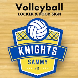 Editable Volleyball Hotel door sign Locker decoration name tag Volleyball team travel Volleyball mom sign Printable Customize Canva