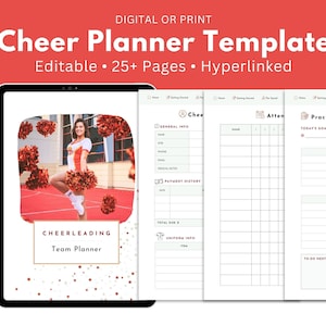 Digital Cheer Coach Binder Planner, Editable Cheerleading Binder, Team Organization Templates, Canva & GoodNotes Compatible