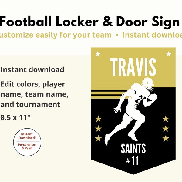 Football Team Locker Signs Etsy