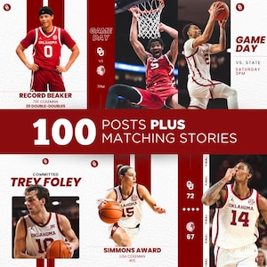 100 Basketball Social Media Editable Template Bundle Teams Graphics Canva AAU Game Day Instagram Press Kit Sports GameDay