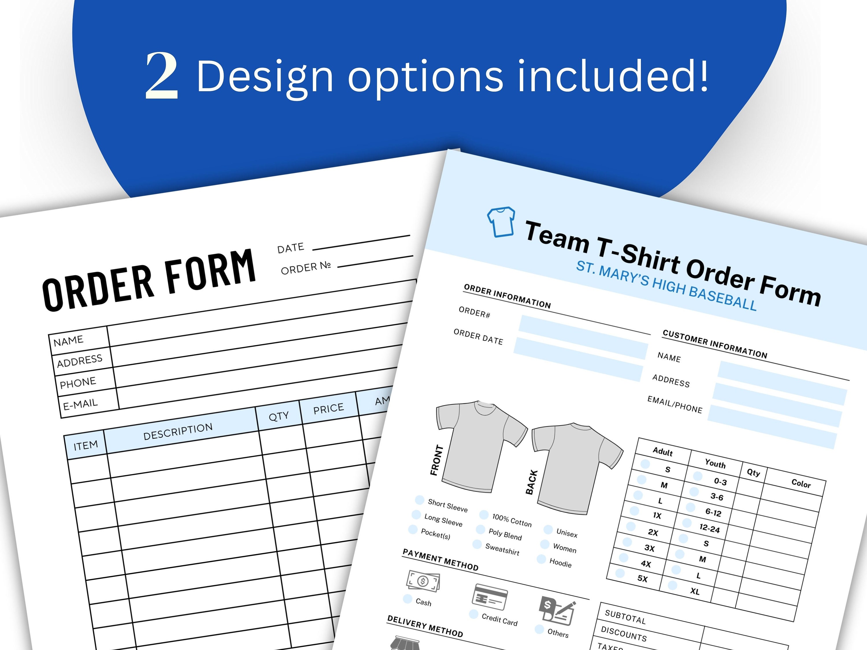 Editable Tshirt Uniform Order Form Team Sign up Sheet Printable Editable Tshirt Uniform Order Form Team Sign up Sheet Printable