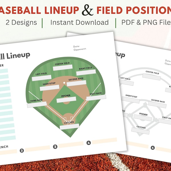 Baseball Game Template Lineup Etsy
