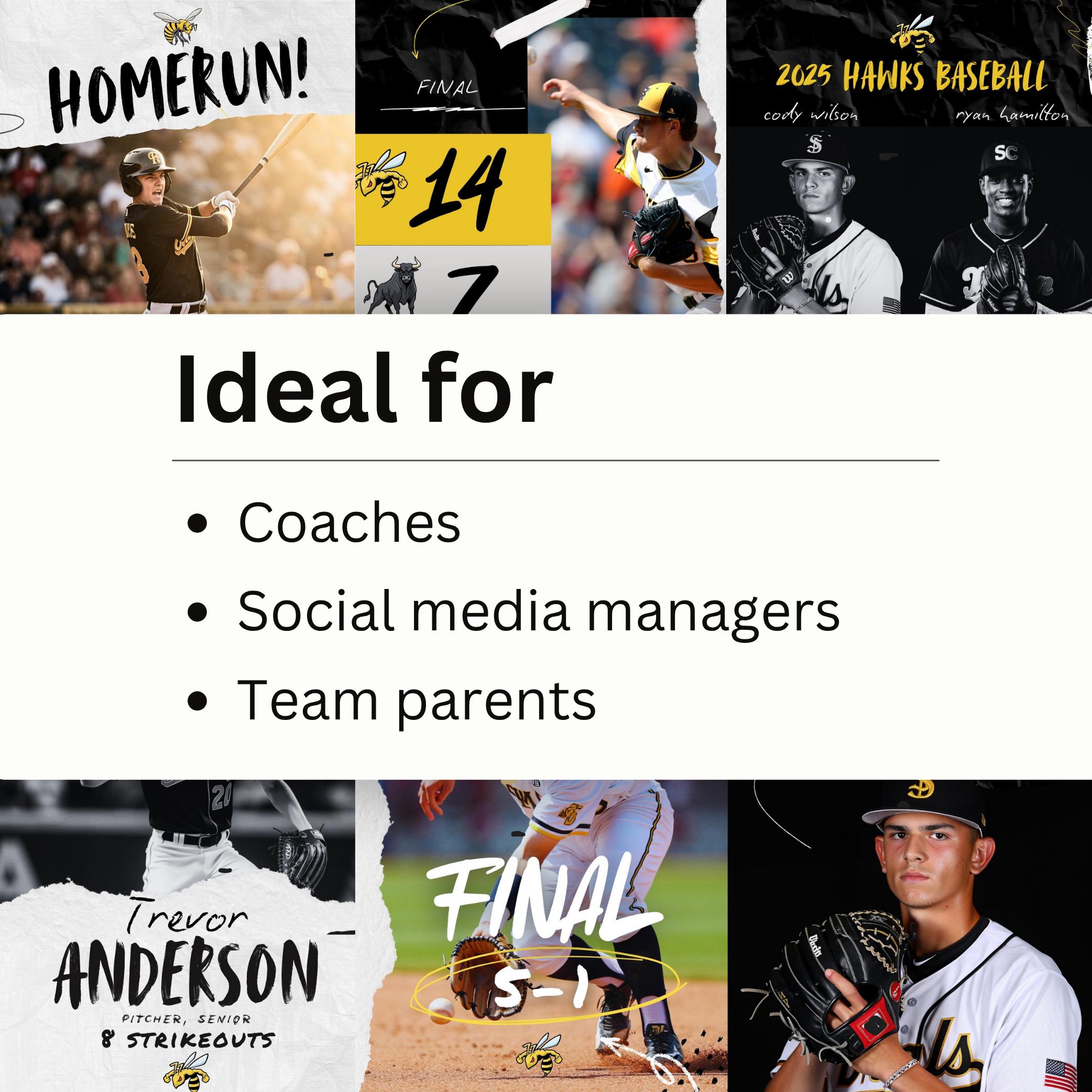 Random Baseball Commit Posts 75 Baseball Social Media Posts PLUS Stories, Editable Canva Templates ...