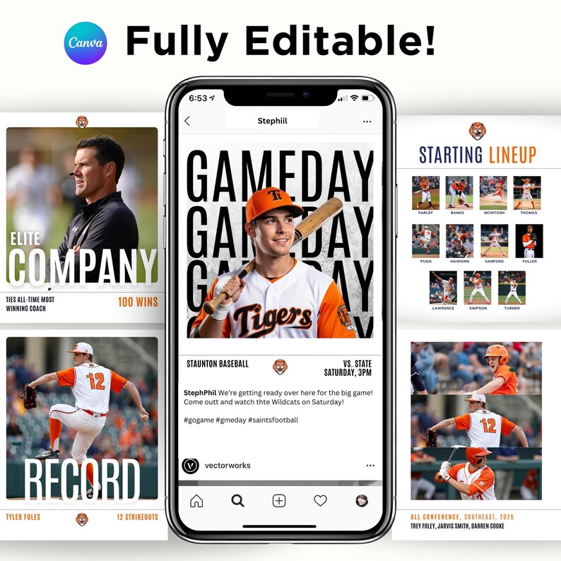85 Baseball Social Media Posts PLUS 85 Stories, Instagram Editable ...