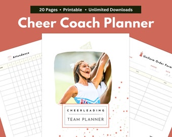 Planificateur de Cheer pour entraîneur, NON MODIFIABLE Planificateur de saison Cheer