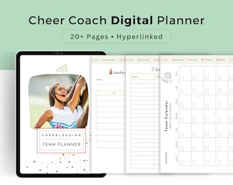 NUMÉRIQUE avec lien hypertexte Cheer Coach Planner Team Mom Squad Digital Planner Game Day Cheerleader Routine Binder Practice Cheerleading Goodnotes