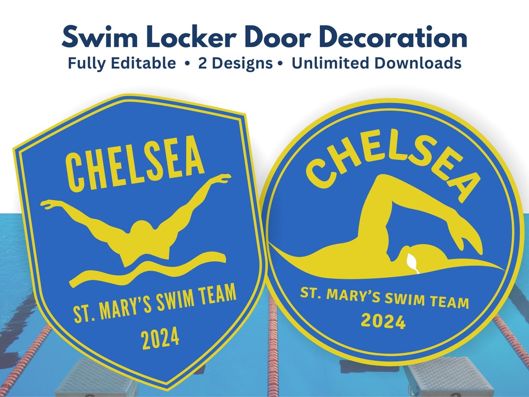 Editable Swim Team Locker Decoration, Swim Team Gifts, Swim Team Travel, Swim Mom, Swim Team ...