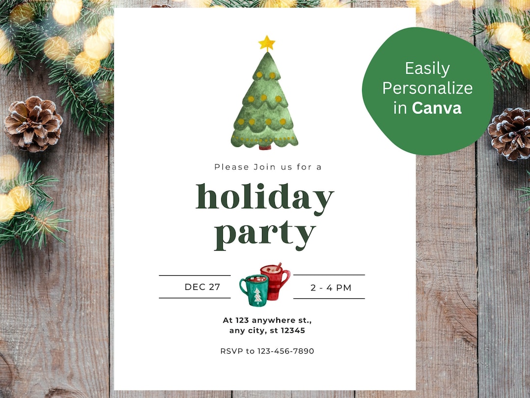 Holiday Party Invitation, Christmas Party Invite Christmas Party