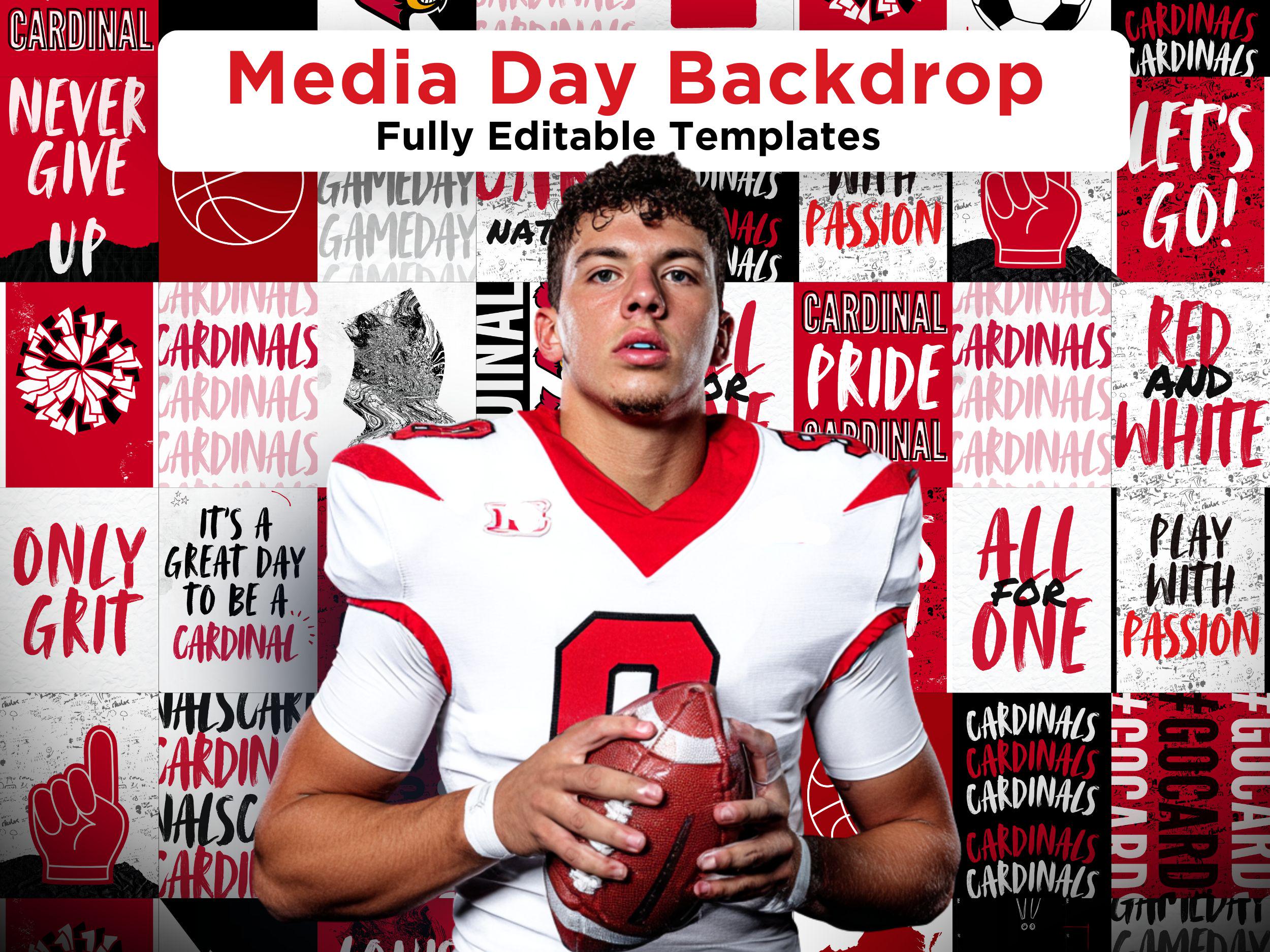 Customizable Team Backdrops Editable Media Day Backdrop Templates 8.5x11 and 11x17, Canva Graphic ...