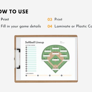 Instant Download Baseball Lineup and Field Position Sheet Batting Order Baseball Coach and Team Mom Team Dad for Game Day PRINTABLE image 3