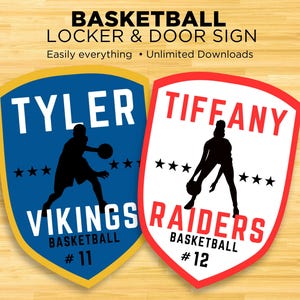 Boys and Girls Basketball Locker Editable Printable Cutout Sign ...