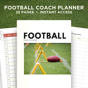 Editable Football Team Coach and Team Mom Planner Template Printable Season Schedule Digital Download Rec High School Flag Football Binder