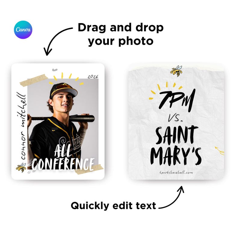 75 Baseball Social Media Posts PLUS Stories, Editable Canva Templates ...
