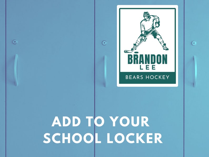 Editable Hockey Locker Door Sign, Hockey Locker Decoration, Name Tag