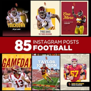 85 Sport Social Media Fußball bearbeitbare Posts Template Bundle Teams Grafiken Canva Instagram Travel Ball Game Day Instagram Kit