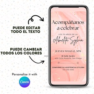 Spanish Birthday Invitation Acompáñanos A Celebrar Invite, Canva