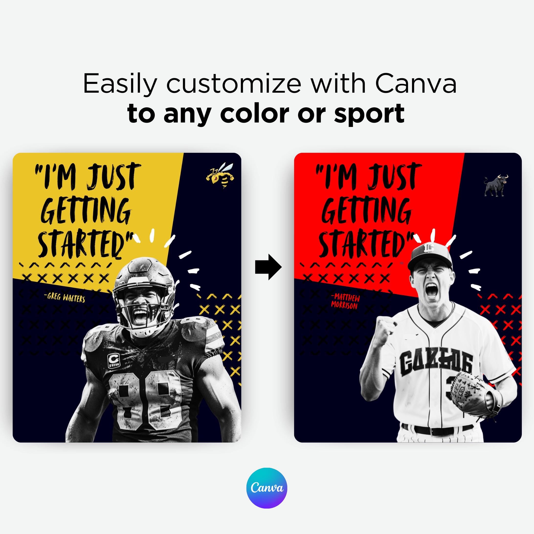 75 Sports Social Media Posts PLUS Reels Editable Template Bundle Team ...