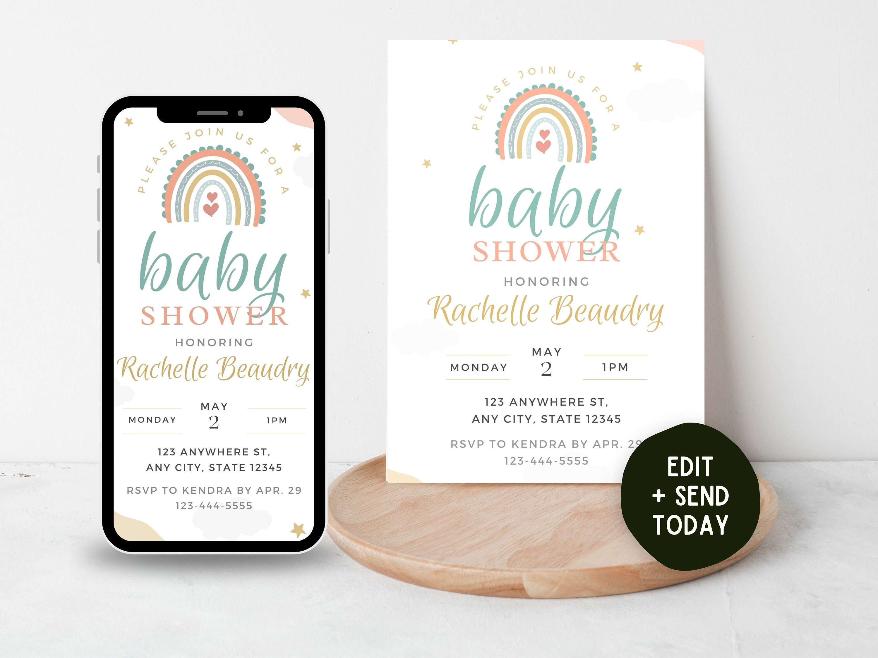 Evite Printable Baby Shower Invitation Template INCLUDES Animated Evite ...