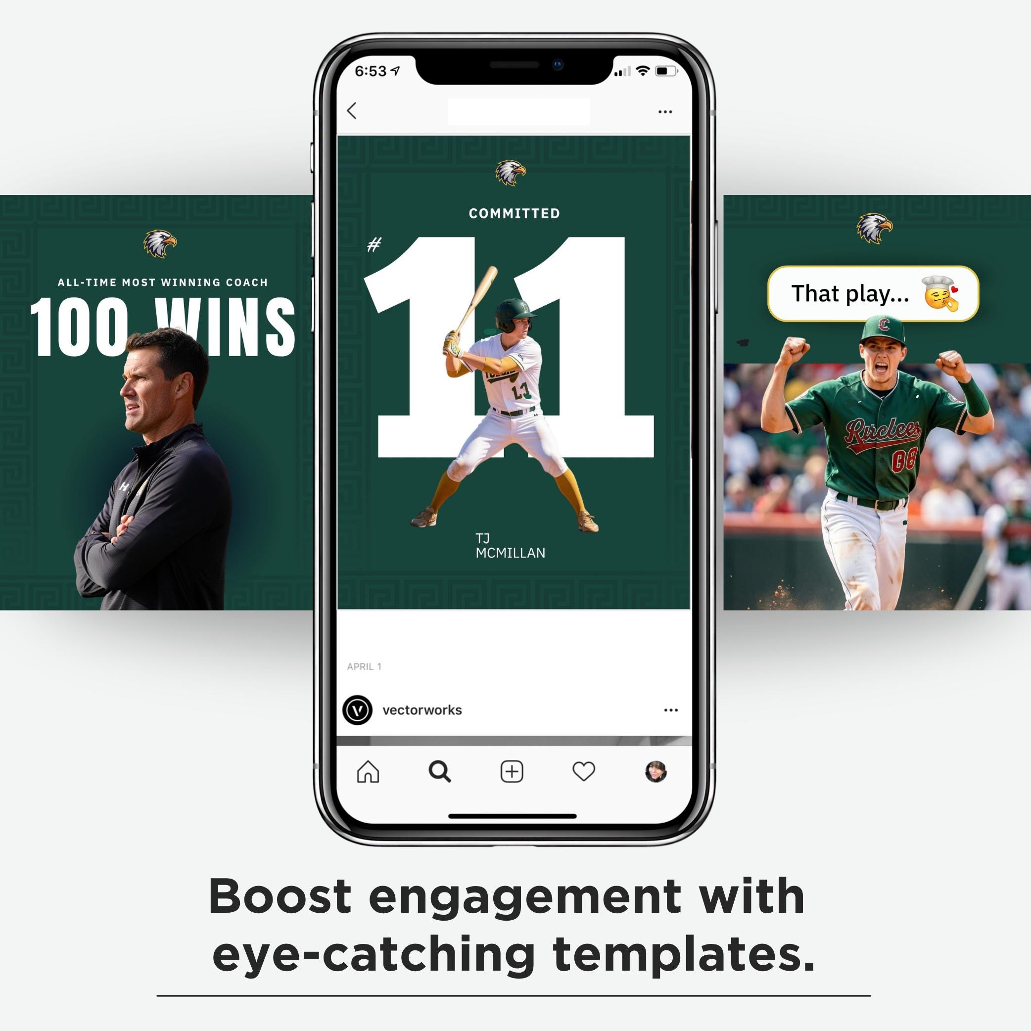 70 Baseball Social Media Posts PLUS 70 Stories, Editable Template for ...