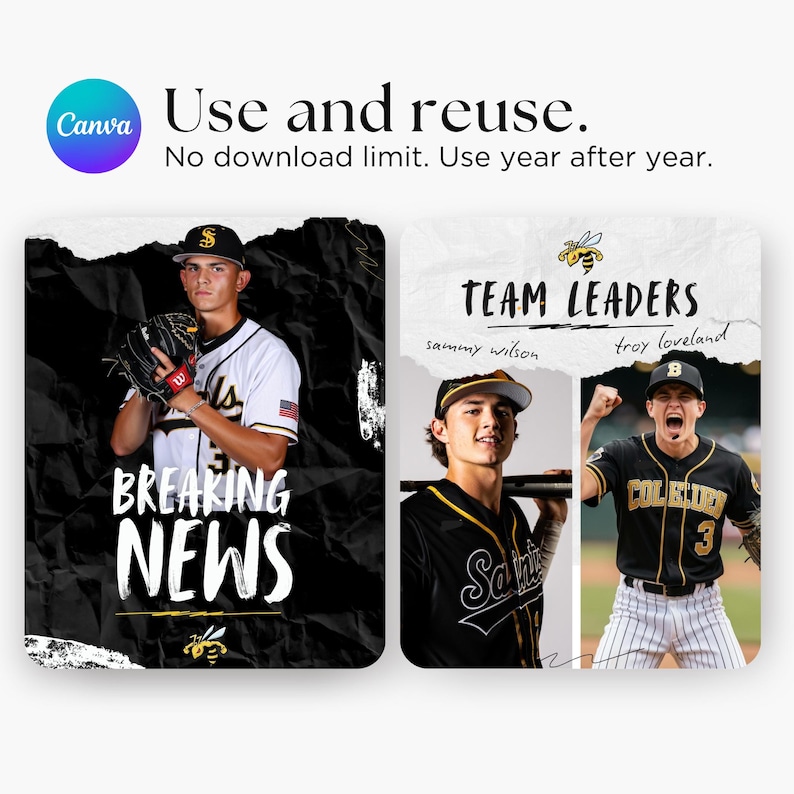 Random Baseball Commit Posts 75 Baseball Social Media Posts PLUS Stories, Editable Canva Templates ...