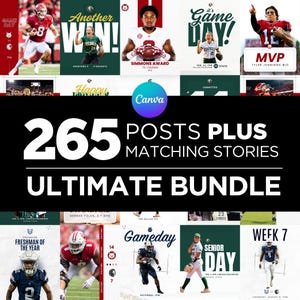 265 publications pour les réseaux sociaux + stories assorties - Modèle sportif modifiable - Pack graphique Canva - Instagram - Entraîneurs engagés