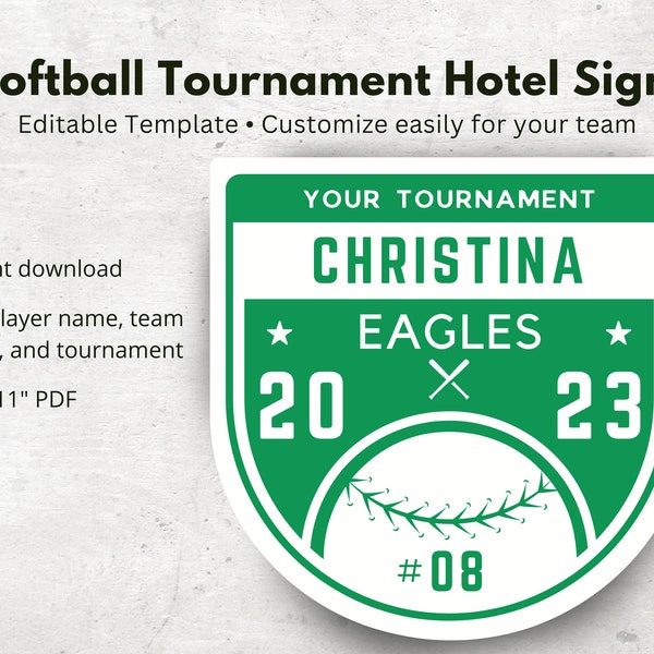 Softball Hotel Door Hanger Etsy