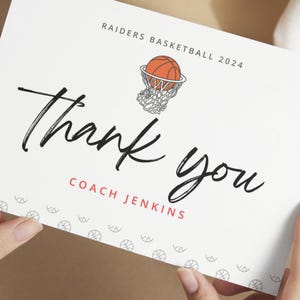 Bearbeitbares Basketball Dankeschön Trainer Geschenk Saisonende Canva Vorlage Druckbares Team Geschenk für Basketball Coach Mom Coach Wertschätzungskarte