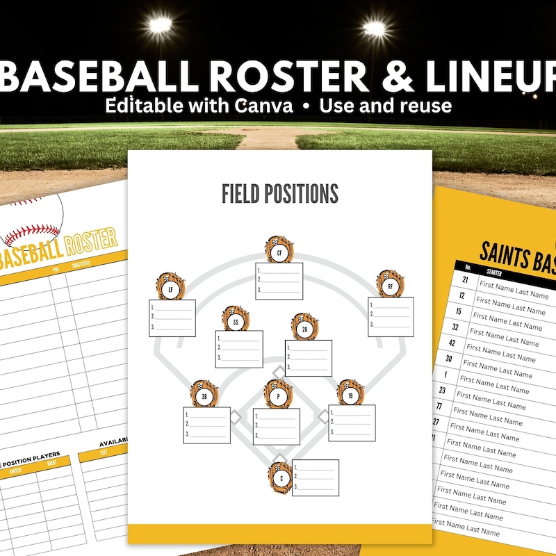 Team Roster Template - Etsy